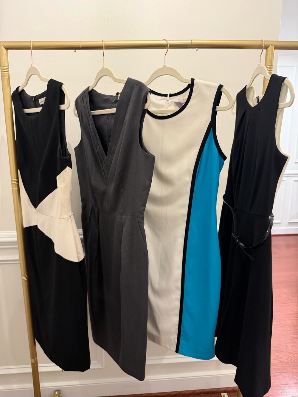 Four Calvin Klein Sleeveless Sheath Dresses in Different Colors-Size 8